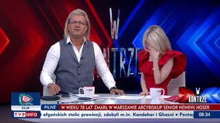 Kadr z programu „W kontrze” w TVP Info