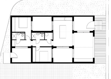 Jak się ukryć przed spojrzeniami sąsiadów? Dom na małą działkę projektu Artelabo V2com, 2524-01, mały domek, bez okien