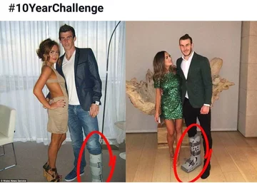 Mem zainspirowany zabawą 10 year challenge 