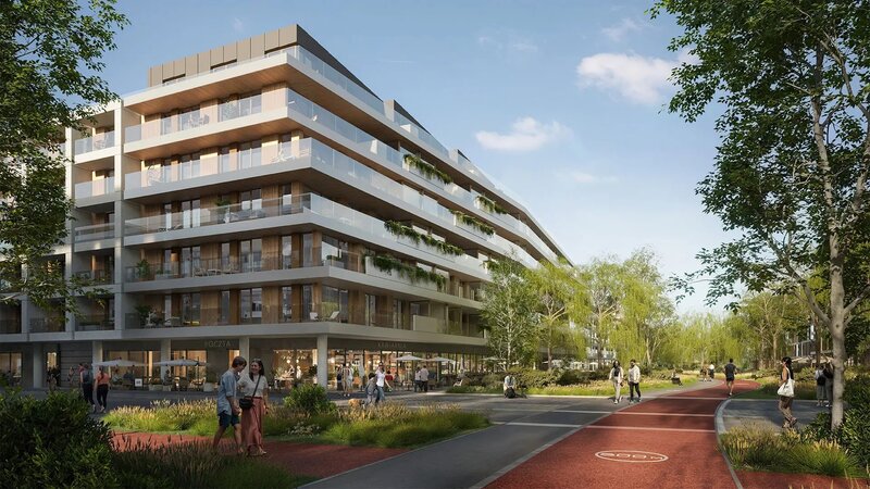 Wizualizacja dzielnicy &bdquo;Paryż&rdquo; w&nbsp;inwestycji Miasto Polskich Mistrz&oacute;w Olimpijskich projektu PROFBUD