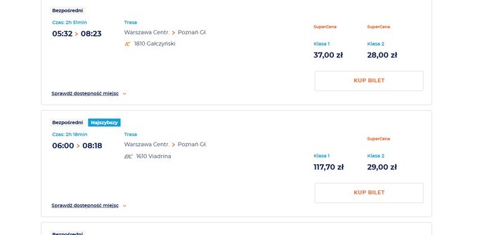 Tanie bilety na&nbsp;pociąg Warszawa-Poznań