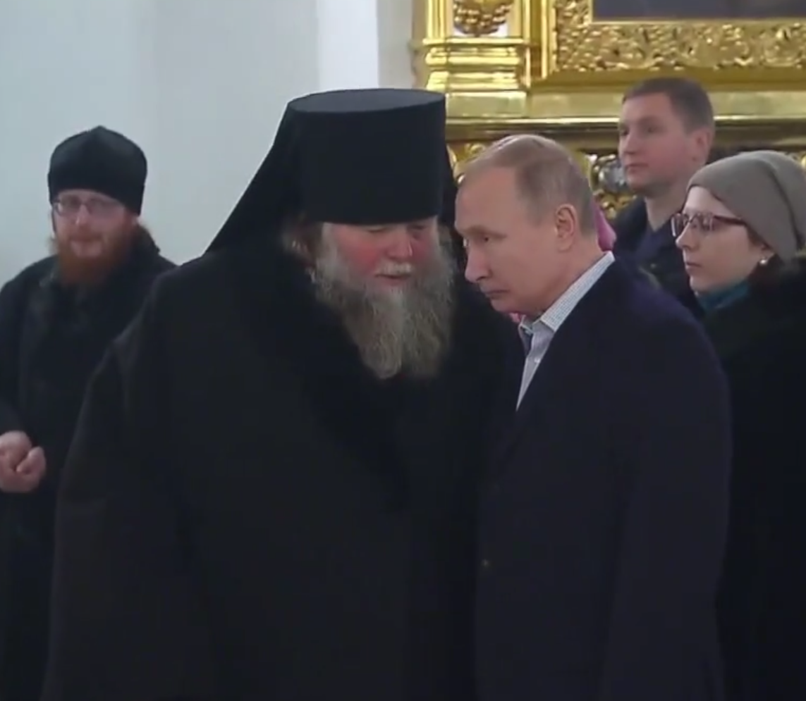 Putin w klasztorze Niłowo-Stołobieńskim 