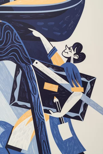 Drzwi Pinus marki Kerno z ilustracją Renaty Krawczyk w biurze Decoroom 