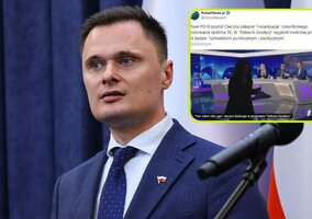 Miniatura: Kuriozalne sceny w studiu. Dziennikarka...