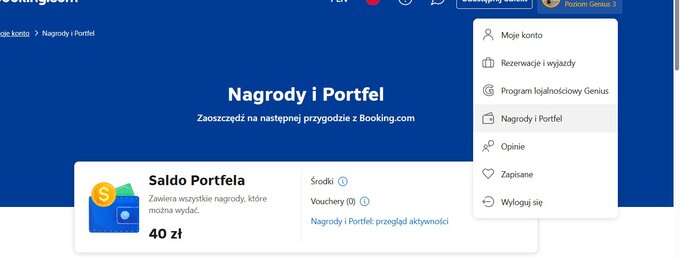Portfel Booking.com