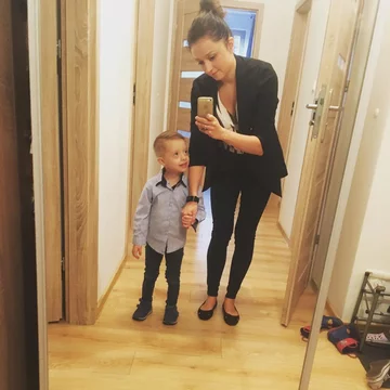 Żona Patryka Jakiego i jego syn Radzio 