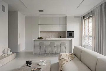 Minimalistyczne mieszkanie całe w bieli, KANDO ARCHITECTS Karolina Krawczyk 