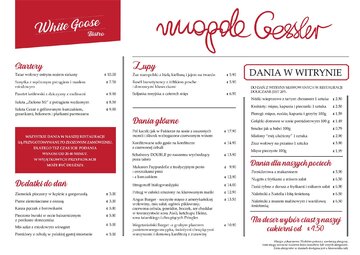 Menu bistro w&nbsp;Londynie