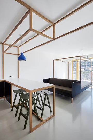 Małe mieszkanie, projekt Mjölk architekti Linka, Mjölk architekti, małe mieszkanie