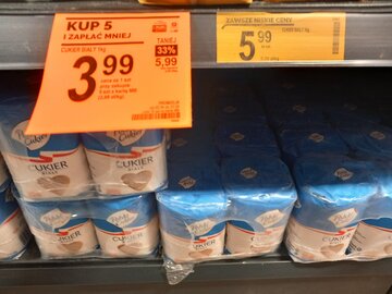 Ceny cukru w&nbsp;markecie og&oacute;lnopolskiej sieci