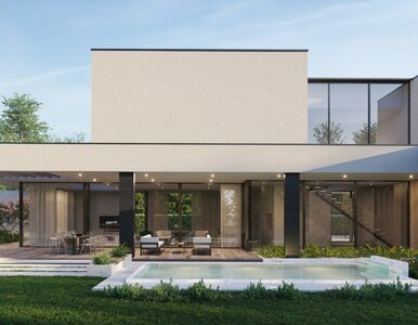 Miniatura: Nowoczesna bryła domu jednorodzinnego,...