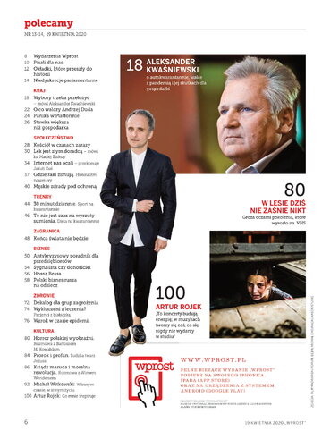 Spis treści &bdquo;Wprost&rdquo;