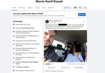 Screen z&nbsp;profilu Marcina Duszka