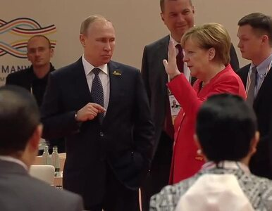 Miniatura: Ten gest Merkel podczas rozmowy z Putinem...