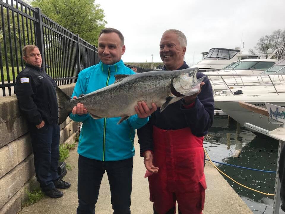 Prezydent Andrzej Duda na rybach w USA 