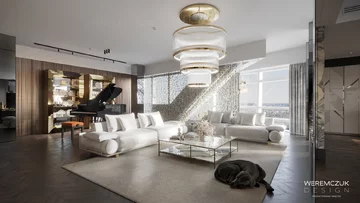 Złota by Katarzyna Weremczuk Inspirujące wnętrze projektu Weremczuk Design – ZŁOTA 44 prezentuje wizualizację apartamentu