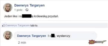 Mem komentujący przemianę Daenerys Targaryen w „Grze o tron” 