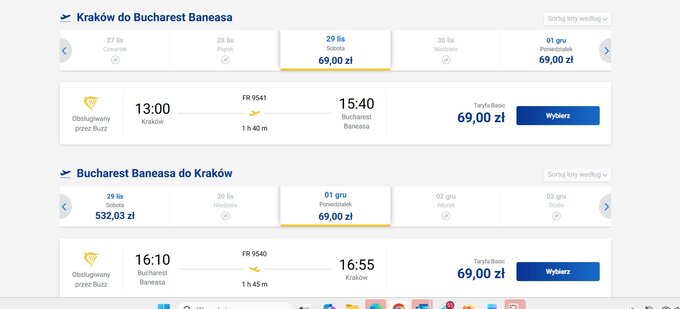 Loty do Bukaresztu