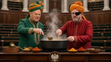 Mem z Donaldem Tuskiem w turbanie 