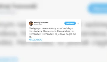 Wpis Andrzeja Twarowskiego na temat El Clasico 