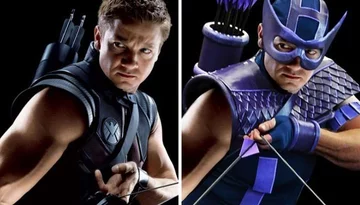 Hawkeye (po lewej w filmie, po prawej zgodnie z komiksem) 