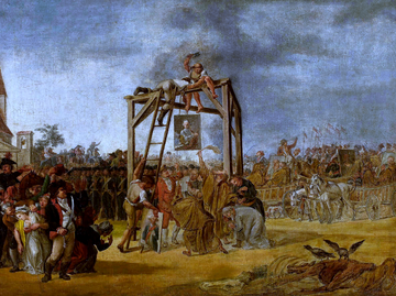 Jan Piotr Norblin (?), &bdquo;Wieszanie zdrajc&oacute;w in&nbsp;effigie&rdquo;, 1794
