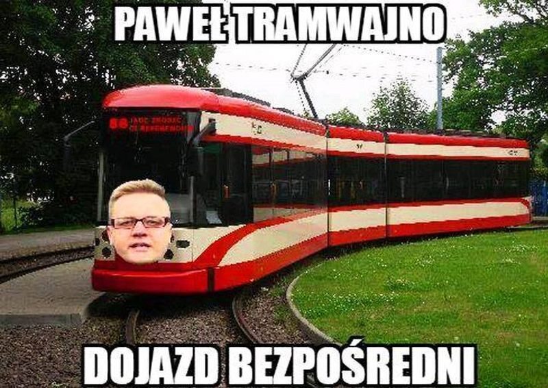 Mem z kandydatem Pawłem Tanajno 