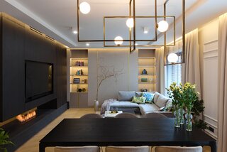 Salon w eleganckim apartamencie, projekt Barbara Jasicka