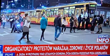 Strajk Kobiet w Warszawie w relacji TVP 