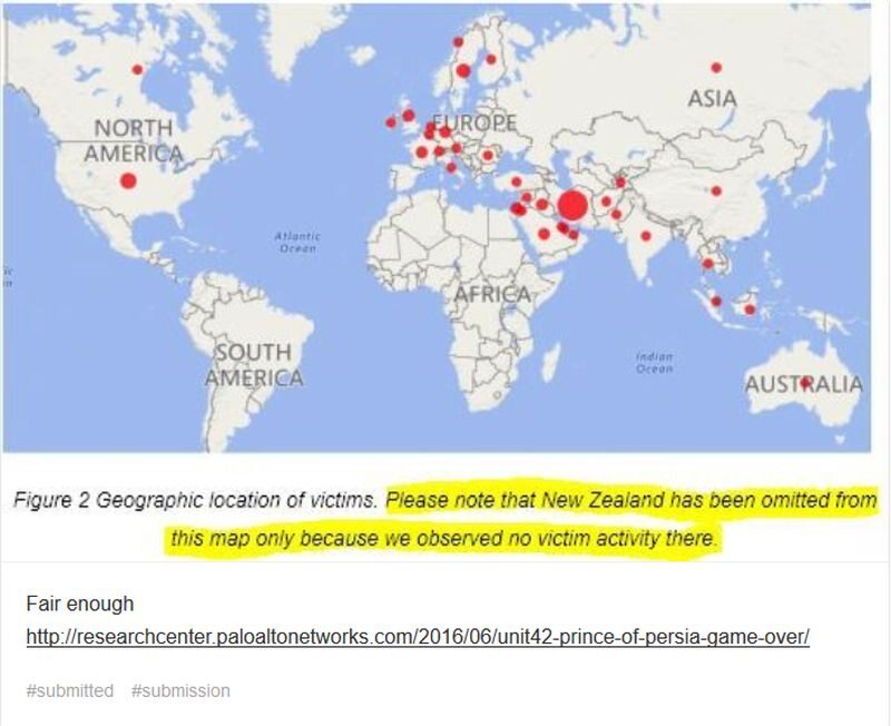 Mapy bez Nowej Zelandii, za to z zabawnymi komentarzami administratorów strony worldmapswithout.nz 