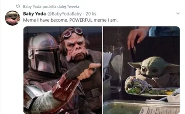 Mem z Baby Yodą