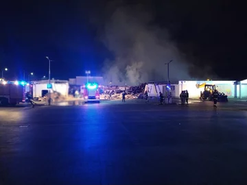 Pożar Lidla w Kielcach 