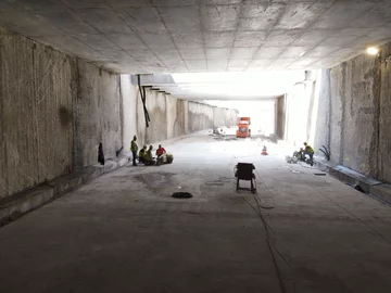 Prace na terenie budowy tunelu pod Świną 