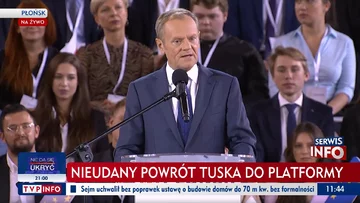 Paski TVP Info o Tusku i konwencji PO 