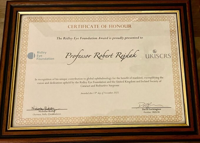 Nagroda Fundacji Ridleya dla prof. Roberta Rejdaka