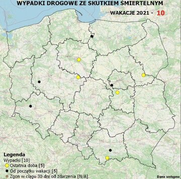 Wakacyjna mapa śmierci