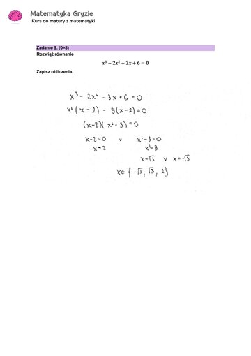 Matura 2024. Matematyka &mdash; poziom podstawowy, Formuła 2023 &mdash; arkusze z&nbsp;odpowiedziami &ndash; zadanie 9