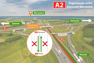 Utrudnienia na&nbsp;wiadukcie A1/A2