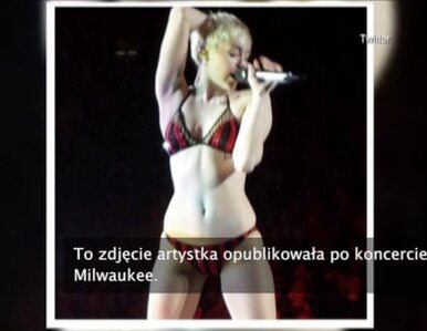 Miniatura: Miley Cyrus wyszła na scenę w bieliźnie