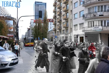 Żelazna przy Chłodnej, widok w kierunku południowym Fotografia oryginalna: Bundesarchiv Koblenz