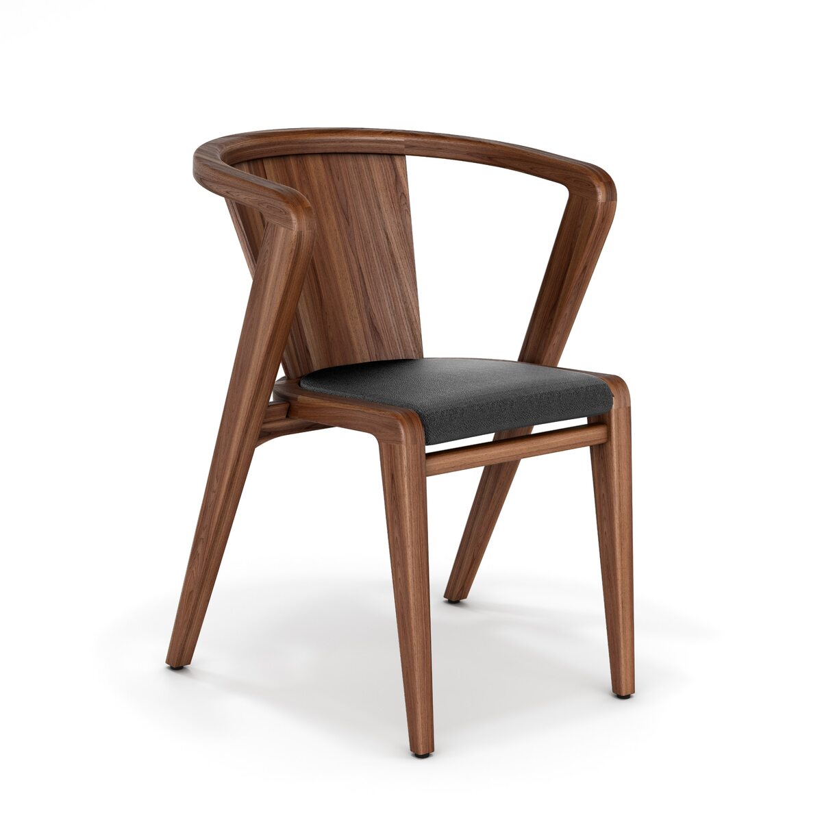 Krzesło Portuguese Roots wykonane z orzecha amerykańskiego Pressloft, brąz, krzesło