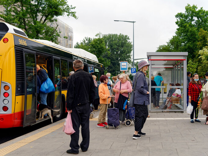 Przystanek autobusowy w Warszawie