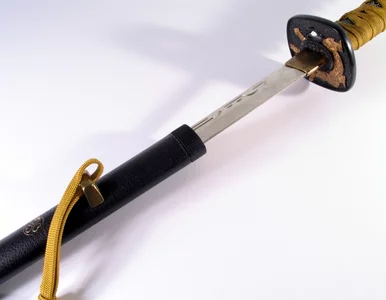 Miniatura: Biskup chwycił... miecz samurajski i...