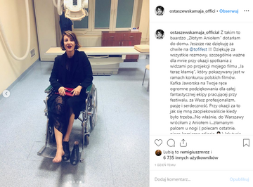 Maja Ostaszewska po&nbsp;wypadku