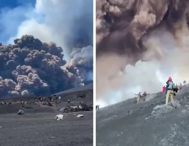 Miniatura: Potężna erupcja Etny we Włoszech. Ludzie...