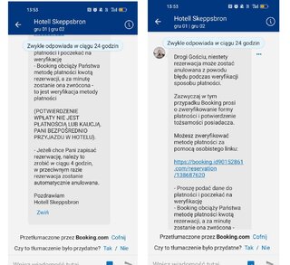 Fałszywe wiadomości od&nbsp;hotelu