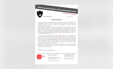 Oświadczenie Stowarzyszenia Inicjatywa Obywatelska &bdquo;Pro Civium&rdquo;