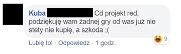 Komentarz po dodaniu tęczowej flagi do loga CD Projekt RED 