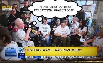 Mem po spotkaniu Lecha Wałęsy z protestującymi 
