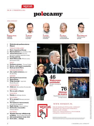 Spis treści. Wprost 36/2018